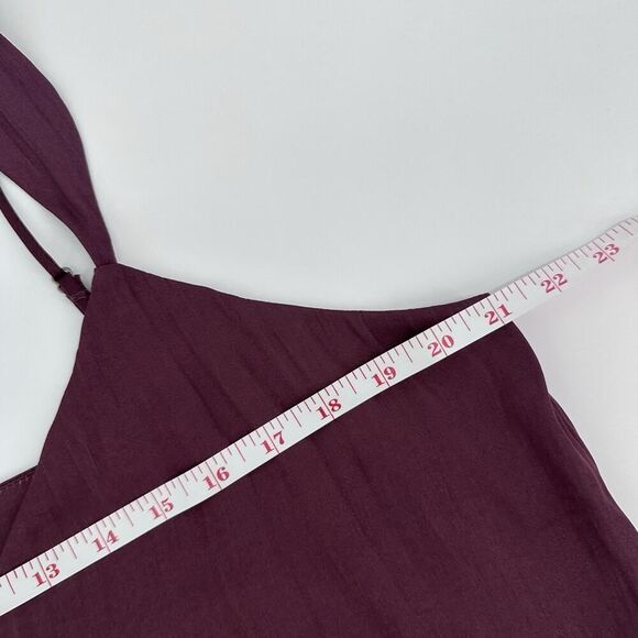 Evereve Tank Top Kyle V Neck Cami Merlot Burgundy Womens Size XL Satin Flowy NWT - Picture 11 of 12